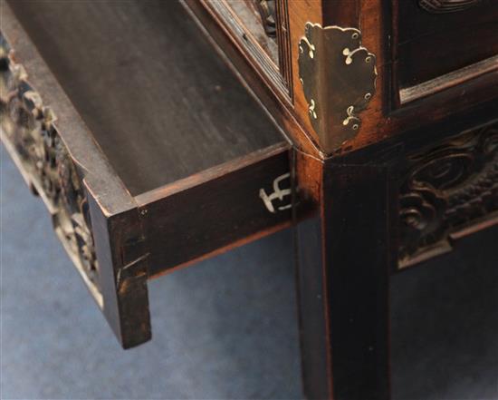 A Chinese zhangmu dragon chest, late 19th / early 20th century, W.79cm H.76cm D.47cm